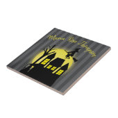 Halloween Spooky Witz Broomstick Moonlight Fliese (Seite)