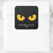 Halloween Spooky Yellow Eyes, Minimalistisch Gefal Quadratischer Aufkleber (Tasche)
