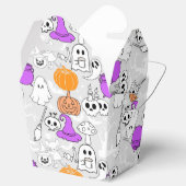 Halloween-Sporenmuster 01 L Grau BG Geschenkschachtel (Geöffnet)