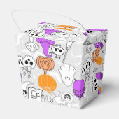 Halloween-Sporenmuster 01 L Grau BG Geschenkschachtel (Rückseite)