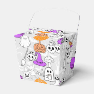 Halloween-Sporenmuster 01 L Grau BG Geschenkschachtel