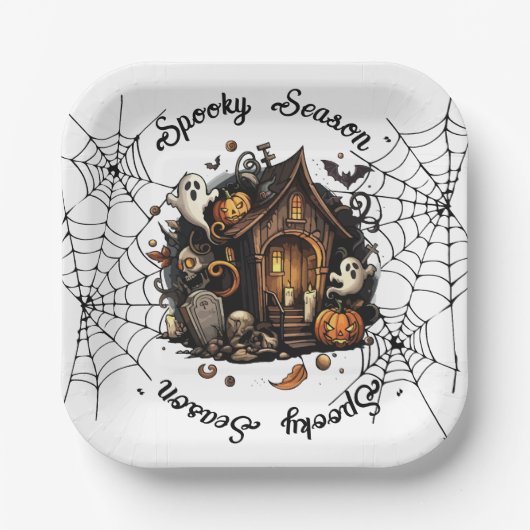 Halloween 👻 Sportsaison 💀 Papierplatte Pappteller (Vorderseite)