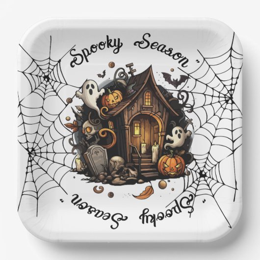 Halloween 👻 Sportsaison 💀 Papierplatte Pappteller (Vorderseite)