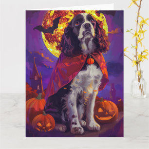 Halloween Springer Spaniel Vampire Pumpkins Beängs Karte