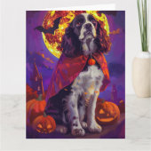 Halloween Springer Spaniel Vampire Pumpkins Beängs Karte (Vorderseite)