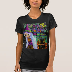 Halloween Spuk Baumhaus Big Eye Hexenpuppe T-Shirt