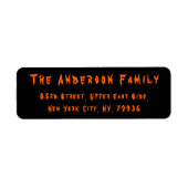 Halloween Spuk Black Orange Mail-Rücksendeadresse (Vorne)