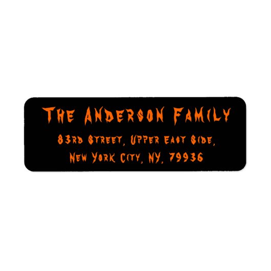 Halloween Spuk Black Orange Mail-Rücksendeadresse (Vorne)