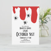 Halloween Spuk Blutspinnen Einladung (Stehend Vorderseite)