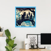 Halloween - Spuk Bridge Woodcut 2 Poster (Heimbüro)