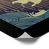 Halloween - Spuk Bridge Woodcut 4 Poster (Ecke)