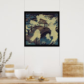 Halloween - Spuk Bridge Woodcut 4 Poster (Küche)
