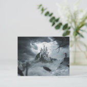 Halloween Spuk Castle House Night Beängstigend Postkarte (Stehend Vorderseite)