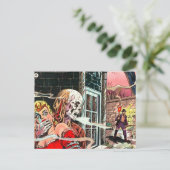 Halloween-Spuk Comic Postkarte (Stehend Vorderseite)