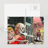 Halloween-Spuk Comic Postkarte (Vorne/Hinten)