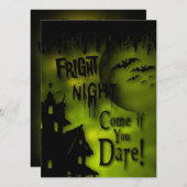 Halloween Spuk Gebäude Einladung (Vorne/Hinten)