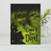 Halloween Spuk Gebäude Einladung (Stehend Vorderseite)