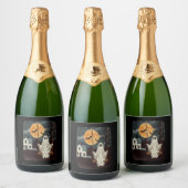 Halloween Spuk Ghost Swing Schaumweinetikett (Flaschen)