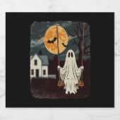 Halloween Spuk Ghost Swing Schaumweinetikett (Einzelnes Label)