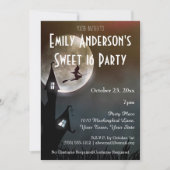 Halloween Spuk Haus Hexenkostüm Süß 16 Einladung (Vorderseite)