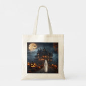 Halloween Spuk Haus mit Ghost Tote Tasche (Rückseite)