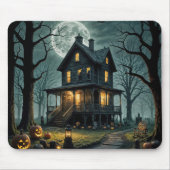 Halloween Spuk Haus mit Jack-o-Laternen Mousepad (Vorne)