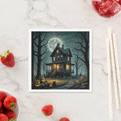 Halloween Spuk Haus mit Jack-o-Laternen Serviette (Beispiel)