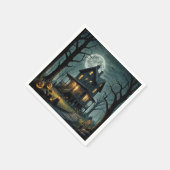 Halloween Spuk Haus mit Jack-o-Laternen Serviette (Ecke)