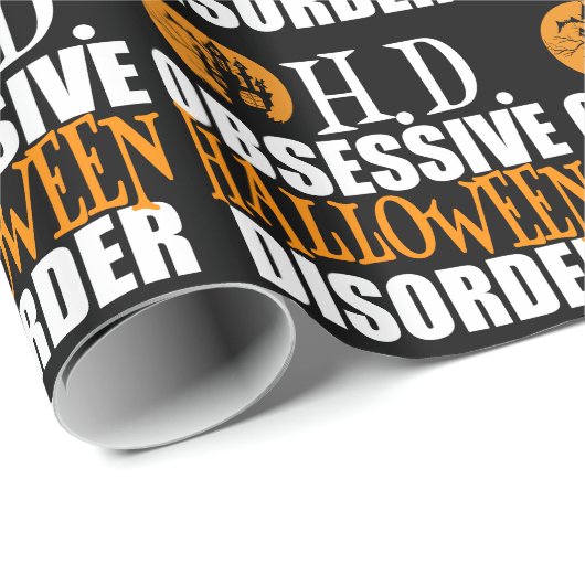 Halloween Spuk Haus Schwarz Geschenkpapier (Rolleneckpunkt)