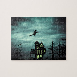 Halloween Spuk Haus Spooky Beängstigend Witz Puzzle