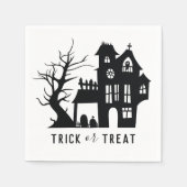 Halloween Spuk Haus. Trick oder Behandlung Serviette (Vorderseite)