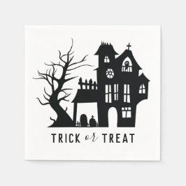 Halloween Spuk Haus. Trick oder Behandlung Serviette