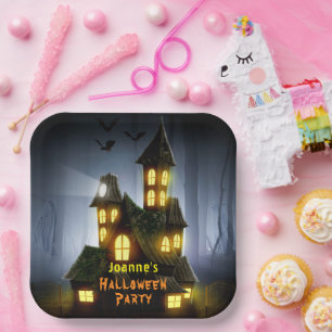 Halloween Spuk Haus und Geist Pappteller