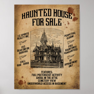 Halloween Spuk Haus zum Verkauf Poster