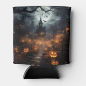 Halloween, Spuk Häuser, Pumpkins und Fledermäuse Dosenkühler (Vorderseite)