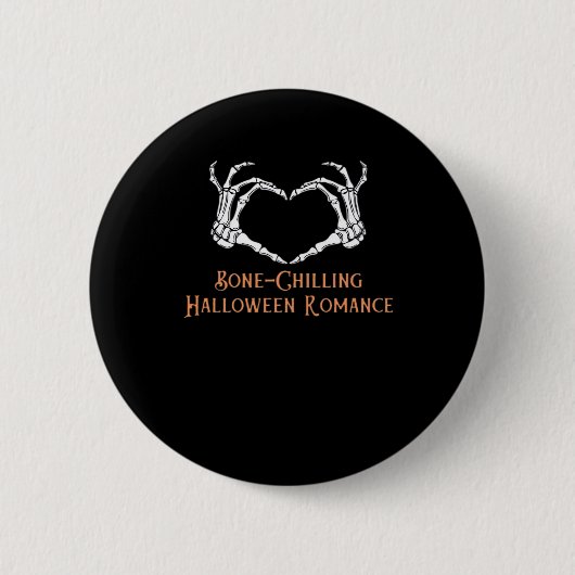 Halloween Spuk Heart Skeletal Knochen Chilling Cla Button (Vorderseite)