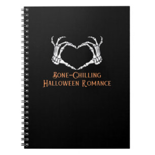 Halloween Spuk Heart Skeletal Knochen Chilling Cla Notizblock