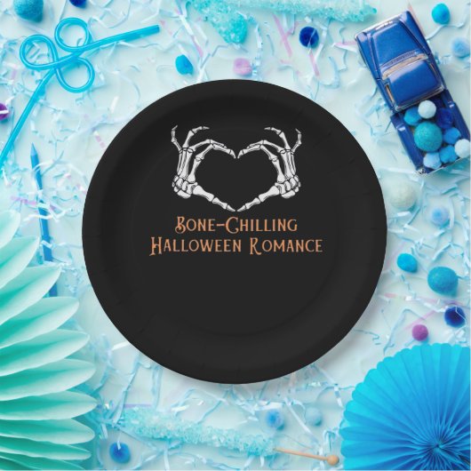 Halloween Spuk Heart Skeletal Knochen Chilling Cla Pappteller (Party)
