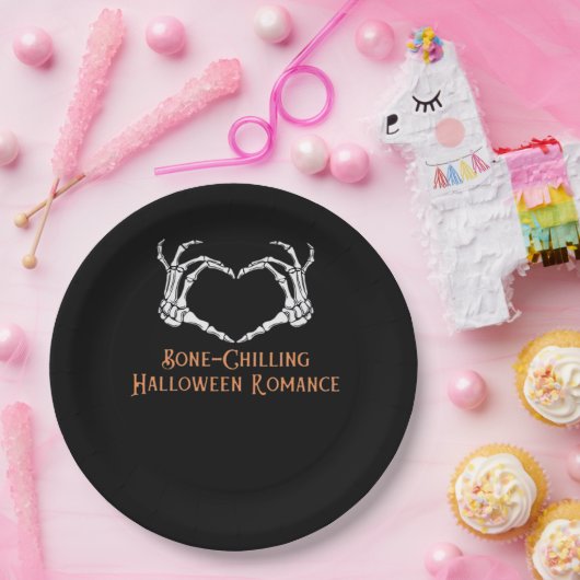 Halloween Spuk Heart Skeletal Knochen Chilling Cla Pappteller (Party)