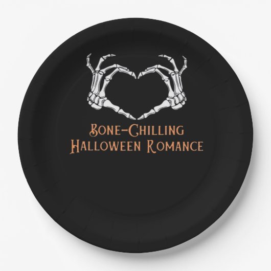 Halloween Spuk Heart Skeletal Knochen Chilling Cla Pappteller (Vorderseite)