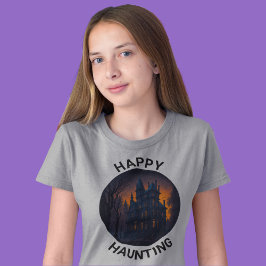 Halloween Spuk Herrenhaus Happy Haunting T-Shirt