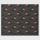 Halloween Spuk Hexenhaus Black Geschenkpapier (Flach)