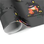 Halloween Spuk Hexenhaus Black Geschenkpapier (Rolleneckpunkt)