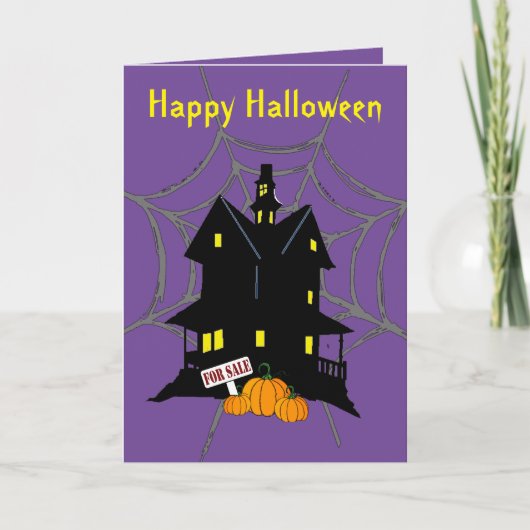 Halloween Spuk House 5" x 7" Grußkarte Karte (Vorderseite)