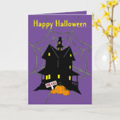 Halloween Spuk House 5" x 7" Grußkarte Karte (Gelbe Blume)