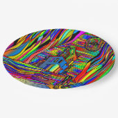 Halloween Spuk House Abstrakt farbenfroh 9" Pappteller (Schrägansicht)