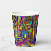 Halloween Spuk House Abstrakt farbenfroh Pappbecher (Vorderseite)