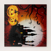 Halloween Spuk House and Jack-O-Lanterns Puzzle (Horizontal)