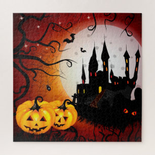 Halloween Spuk House and Jack-O-Lanterns Puzzle