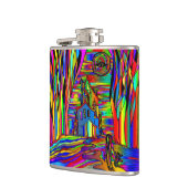 Halloween Spuk House Beängstigend Abstrakt farbenf Flachmann (Links)